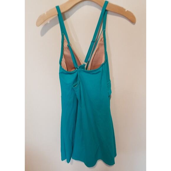Lands' End Women's Tummy Control Swimdress Size 16L Jade Green NWOT - Picture 4 of 15
